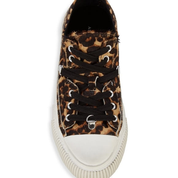 New ALL SAINTS Jazmin Haircalf Leopard Print Sneakers NWT Size 7 US/38 EU - Picture 4 of 15